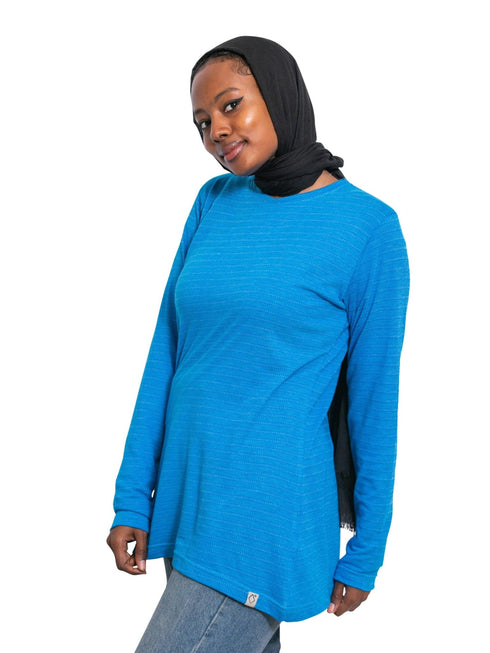 Striped Lapis B - Long - Sleeve - Khotwh