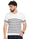 Striped White F - S.Knit Polo T-shirt - Khotwh