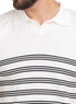 Striped White F - S.Knit Polo T-shirt - Khotwh