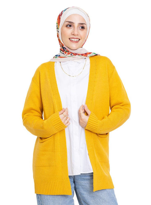 Sun Flower Basic Pocket Cardigan - Khotwh