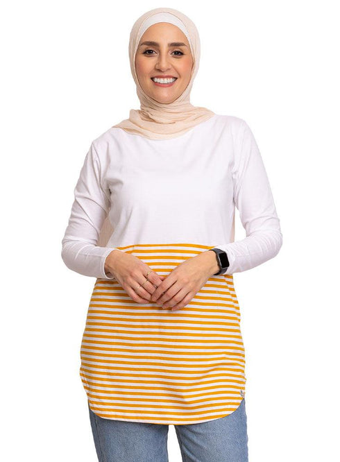 Sun Flower Half Striped Long - Sleeve - Khotwh