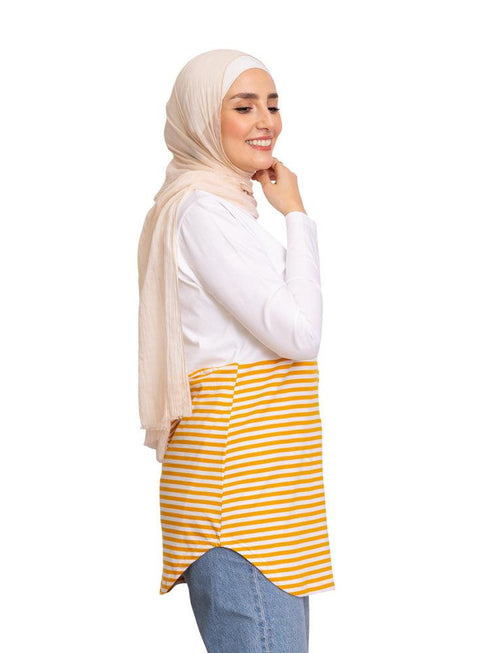 Sun Flower Half Striped Long - Sleeve - Khotwh