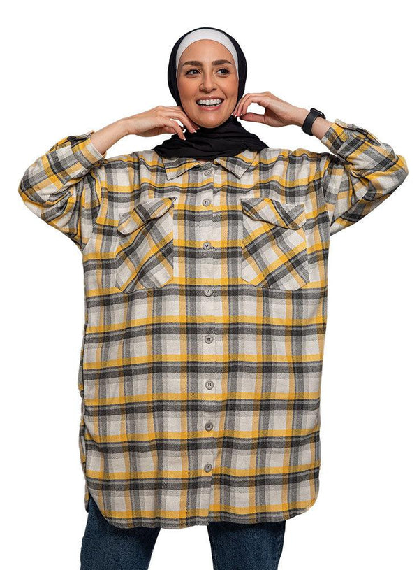Sunny Long Checkered Shirt - Khotwh