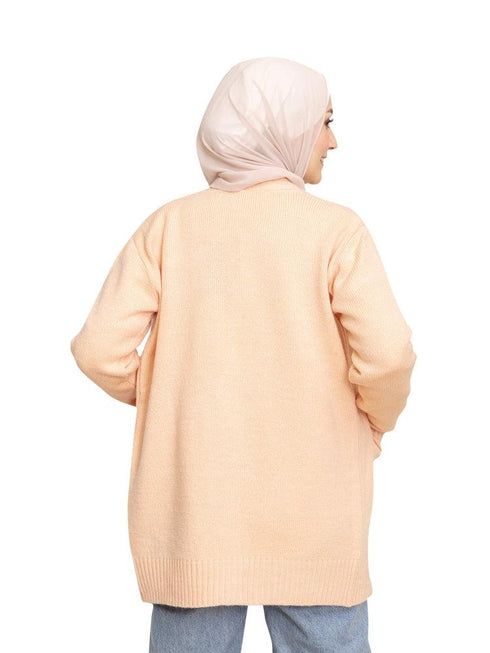 Tan Basic Pocket Cardigan - Khotwh
