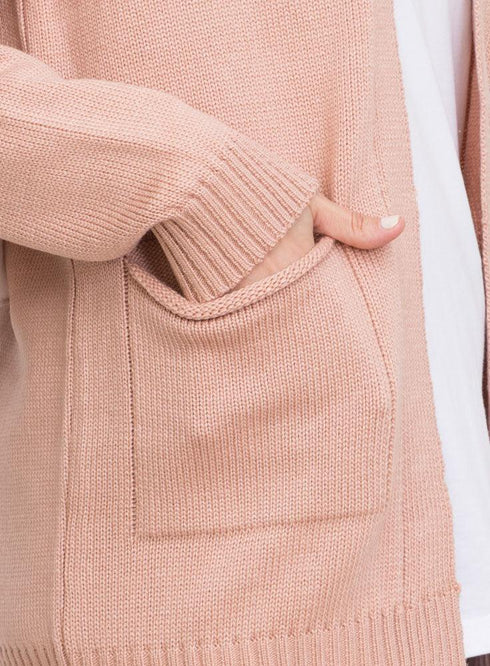 Tan E - Basic Pocket Cardigan - Khotwh