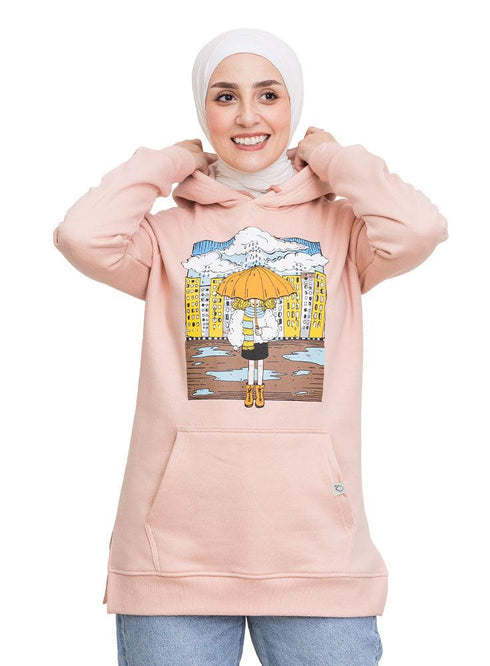 Tan Printed - HoodieV Design 64 - Khotwh