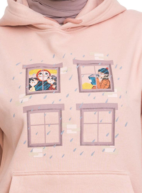 Tan Printed - HoodieV Design 68 - Khotwh