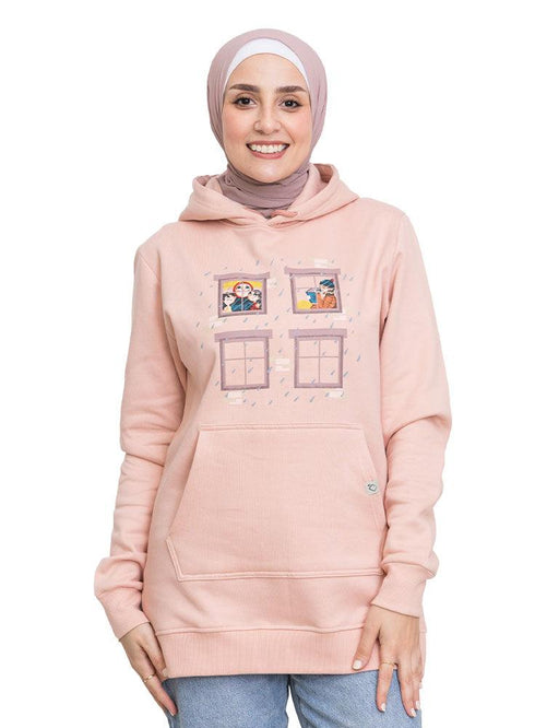 Tan Printed - HoodieV Design 68 - Khotwh