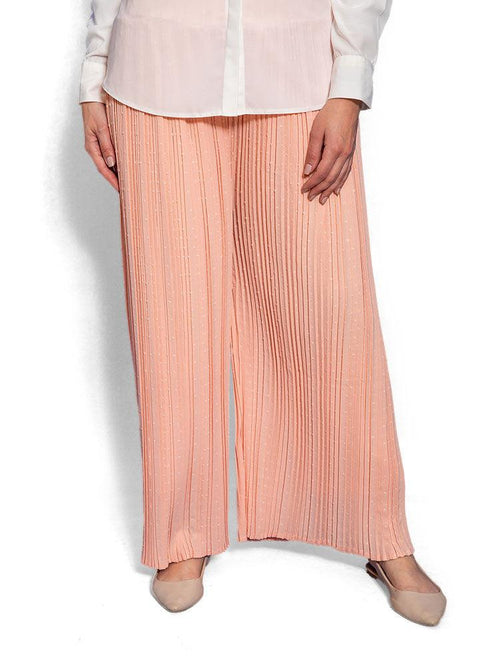Tan Wide Pleated Pant - Khotwh