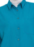 Tile Blue Linen Pocket Over Size Shirt - Khotwh