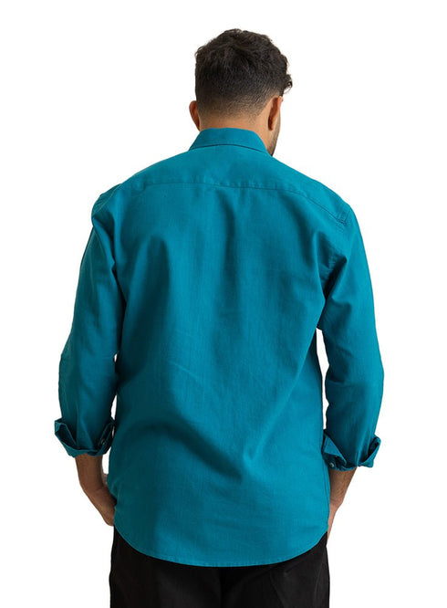 Tile Blue Linen Shirt - Khotwh