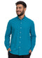 Tile Blue Linen Shirt - Khotwh