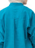 Tile Blue Pocket Over Size Linen Shirt - Khotwh