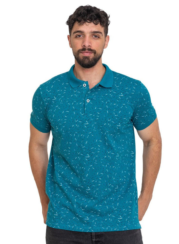 Tile Blue Printed Polo Design 2 - Khotwh