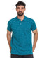 Tile Blue Printed Polo Design 2 - Khotwh