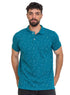 Tile Blue Printed Polo Design 2 - Khotwh