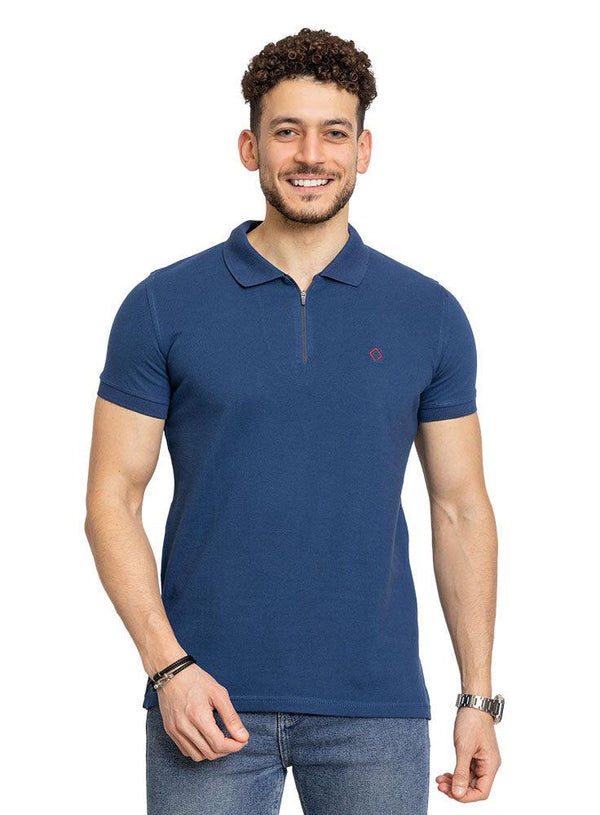True Blue Zipper Polo - Khotwh