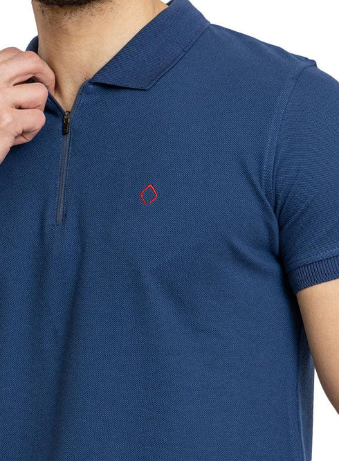 True Blue Zipper Polo - Khotwh