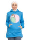 Turquoise Printed - HoodieV Design 62 - Khotwh