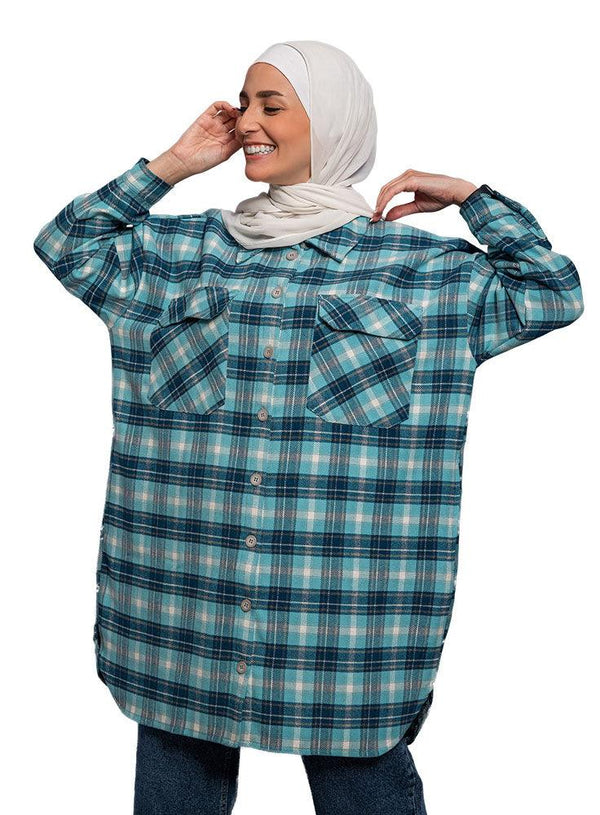 Uranus Long Checkered Shirt - Khotwh