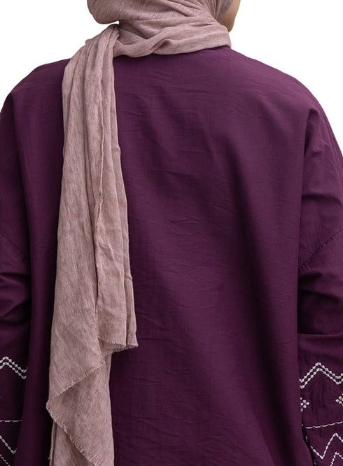 Violet Embroidered Poplin Shirt - Khotwh