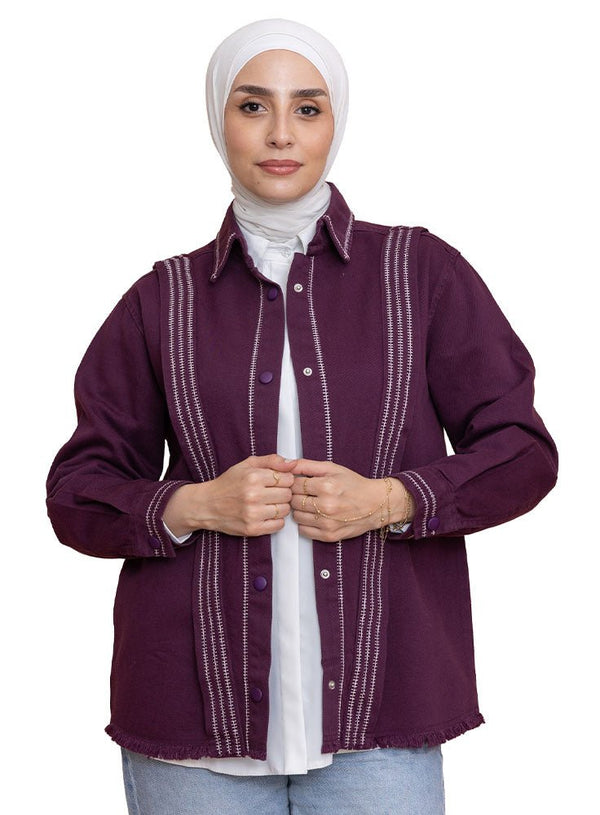 Violet Gabardine Jacket 1 - Khotwh