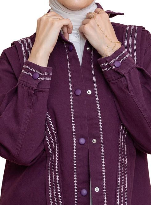 Violet Gabardine Jacket 1 - Khotwh