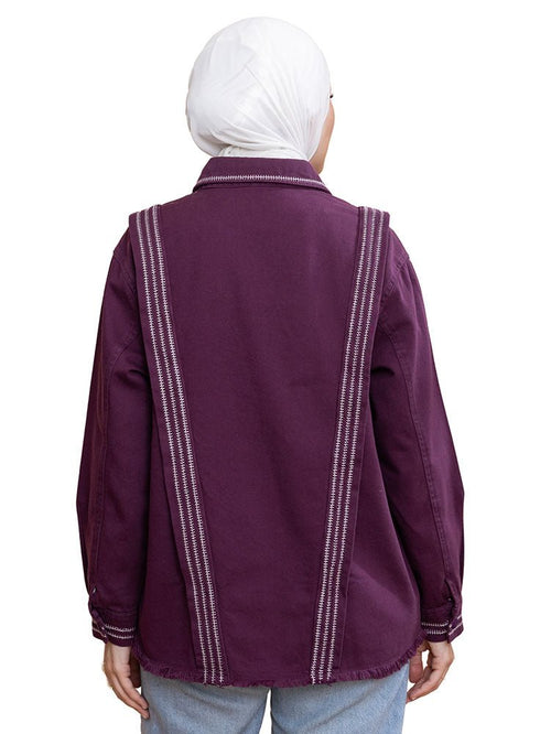 Violet Gabardine Jacket 1 - Khotwh