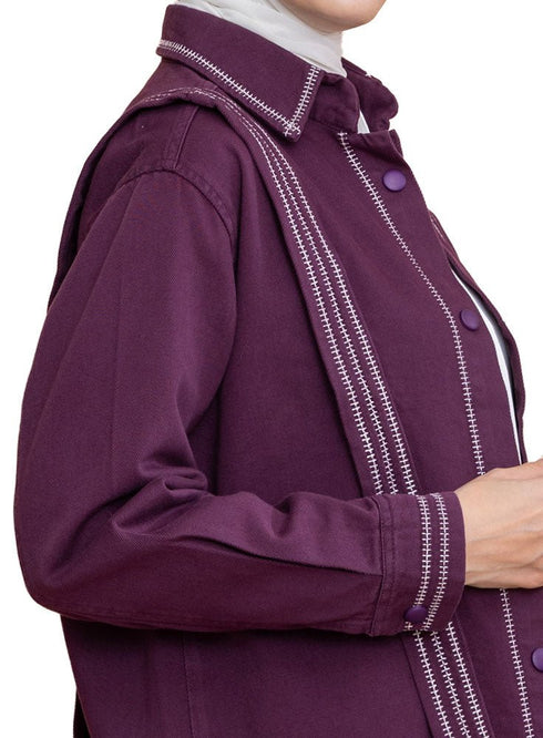 Violet Gabardine Jacket 1 - Khotwh