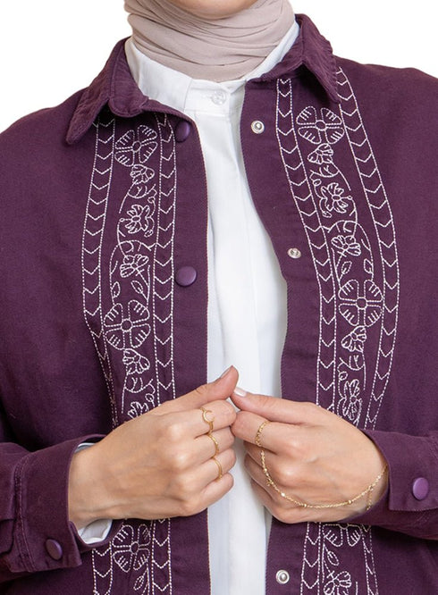 Violet Gabardine Jacket 2 - Khotwh