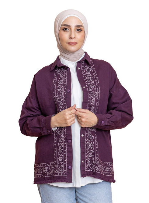 Violet Gabardine Jacket 2 - Khotwh