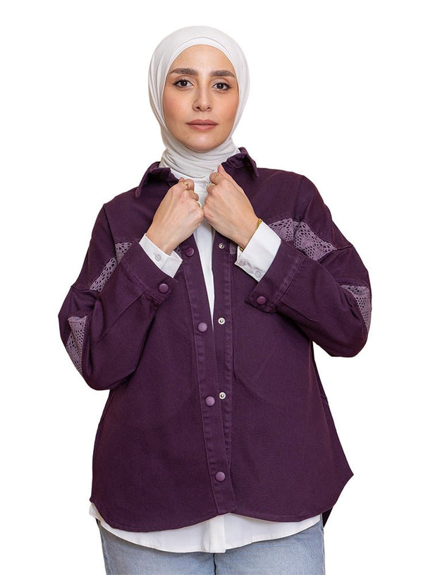 Violet Gabardine Jacket 3 - Khotwh