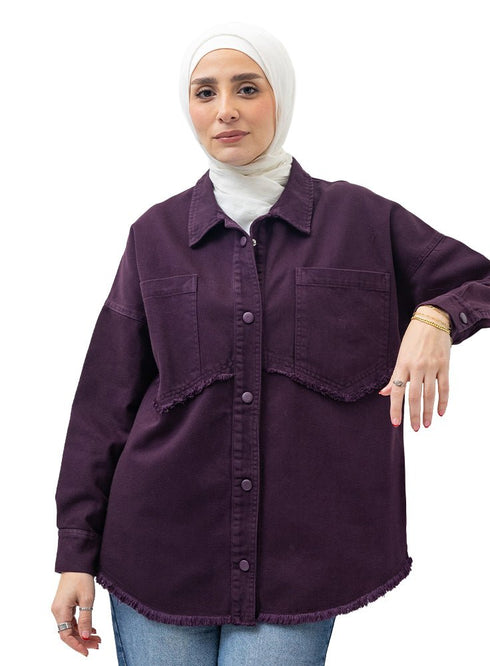 Violet Gabardine Jacket 5 - Khotwh