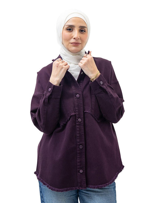 Violet Gabardine Jacket 5 - Khotwh