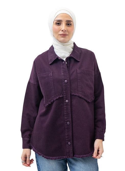 Violet Gabardine Jacket 5 - Khotwh