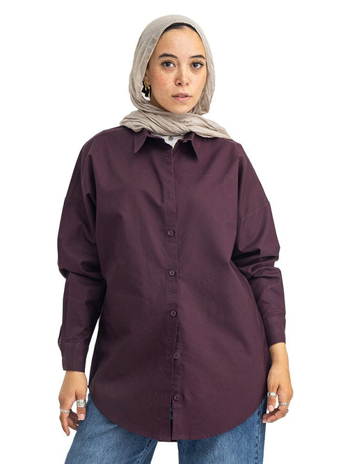 Violet Over Size Oxford Shirt - Khotwh