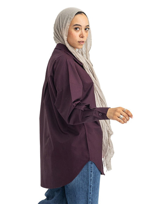 Violet Over Size Oxford Shirt - Khotwh