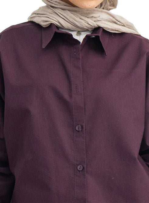 Violet Over Size Oxford Shirt - Khotwh
