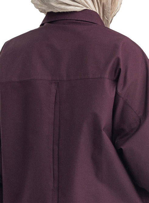 Violet Over Size Oxford Shirt - Khotwh
