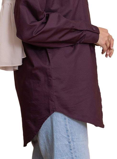 Violet Oxford Over Size Shirt - Khotwh