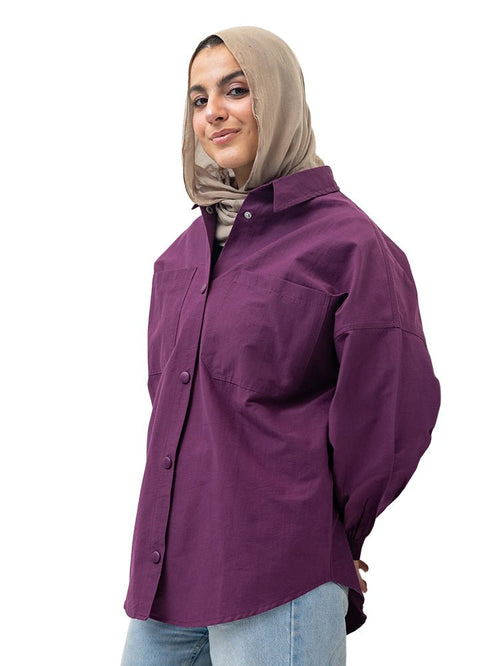 Violet Pocket Poplein Shirt - Khotwh