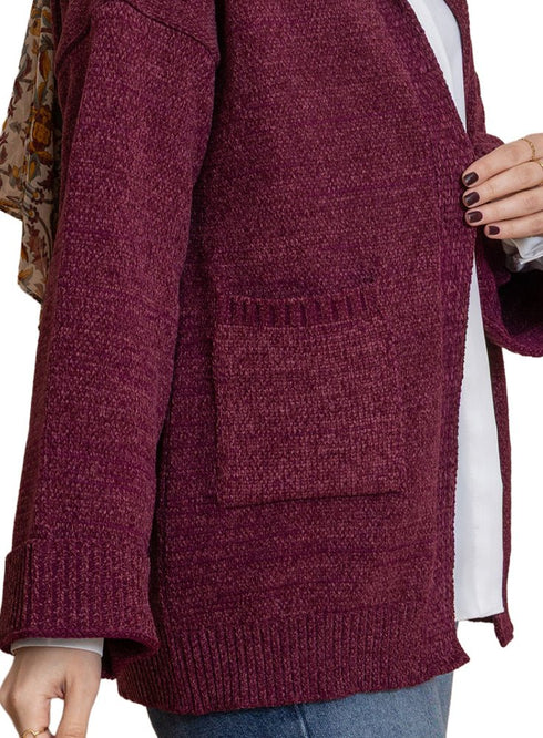 Violet Pocket Velvet Cardigan - Khotwh