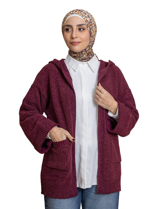 Violet Pocket Velvet Cardigan - Khotwh
