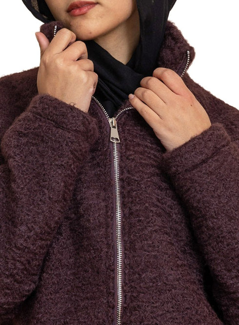 Violet RD - Faux Fur High Neck Sweater - Khotwh