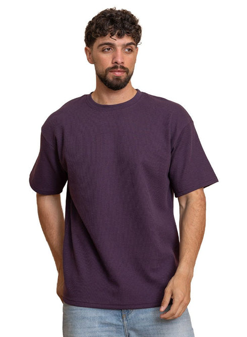 Violet Squares O.S Round T-Shirt - Khotwh