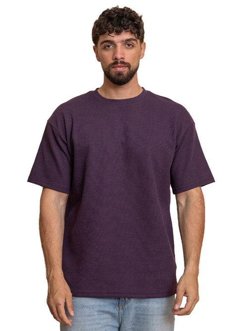 Violet Squares O.S Round T-Shirt - Khotwh