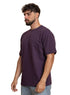 Violet Squares O.S Round T-Shirt - Khotwh