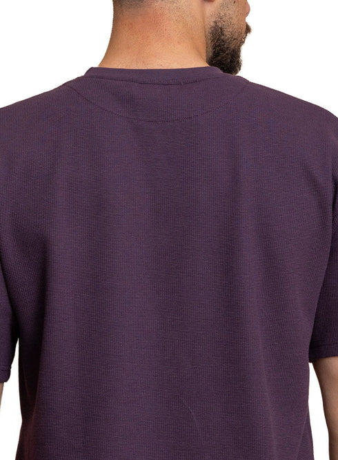 Violet Squares O.S Round T-Shirt - Khotwh