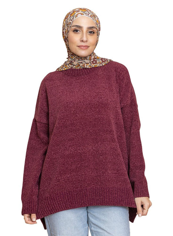 Violet Velvet V - Over Size Pullover - Khotwh