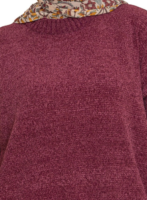Violet Velvet V - Over Size Pullover - Khotwh